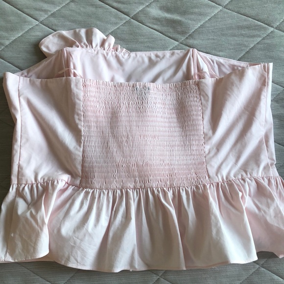 Express women’s Elegant Pink Strapless Ruffle Top Spring summer party chic Fun - Picture 5 of 7